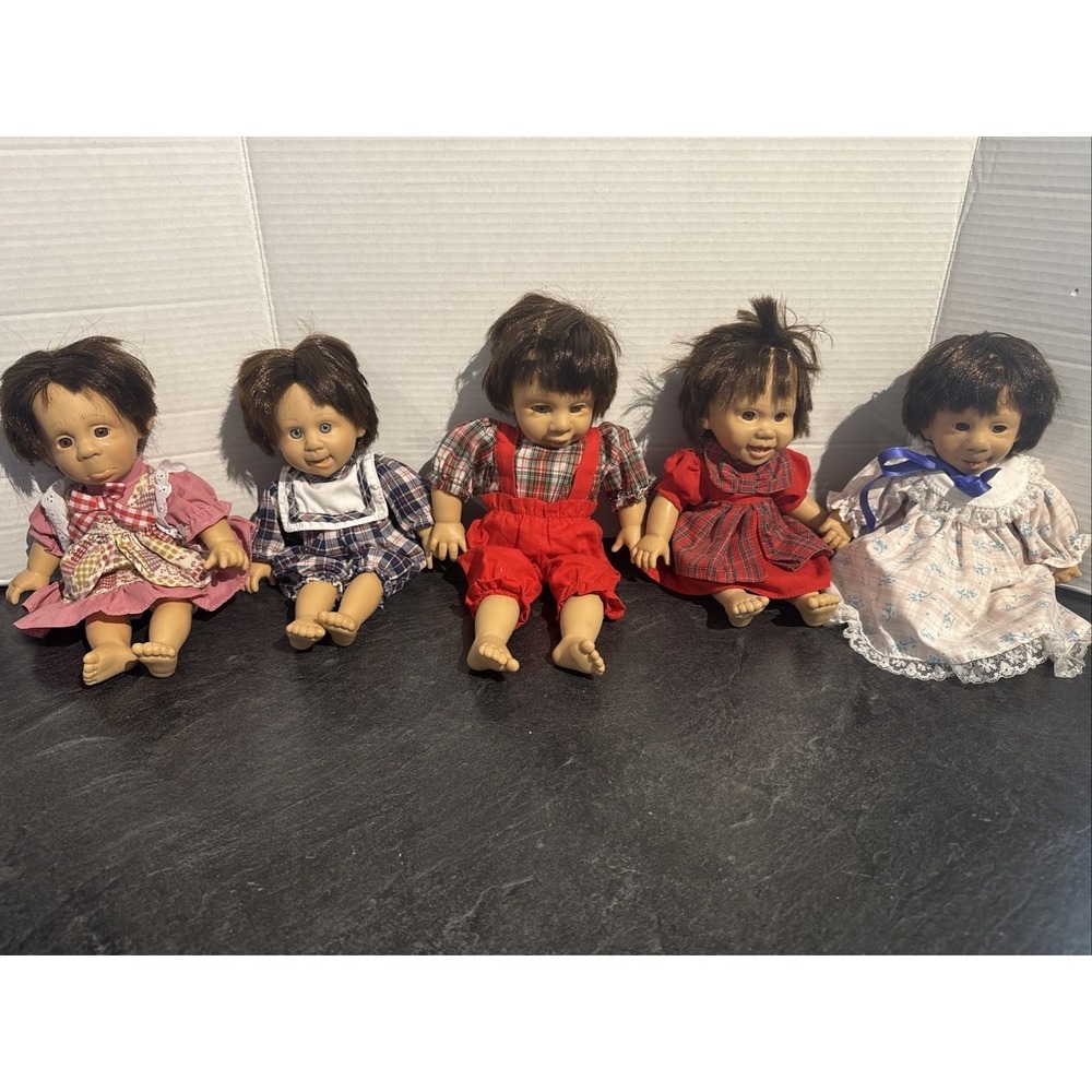 Vintage Vinyl Face Dolls Lot of 5 Collectible Dolls with Clothes